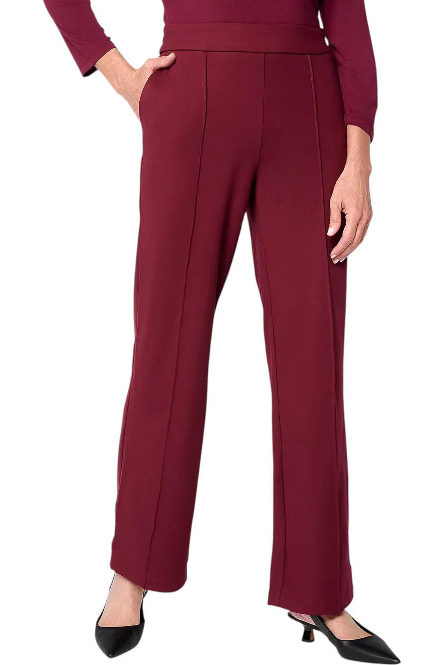 nicole by Nicole Miller Women's PullOn Straight Leg Pant Merlot - Regular